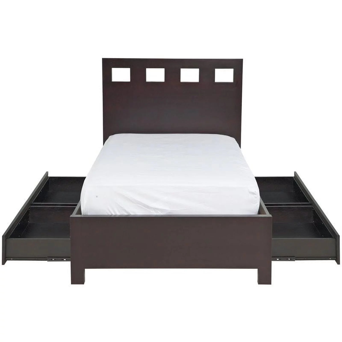 Espresso Solid Wood Platform Storage Bed I371019