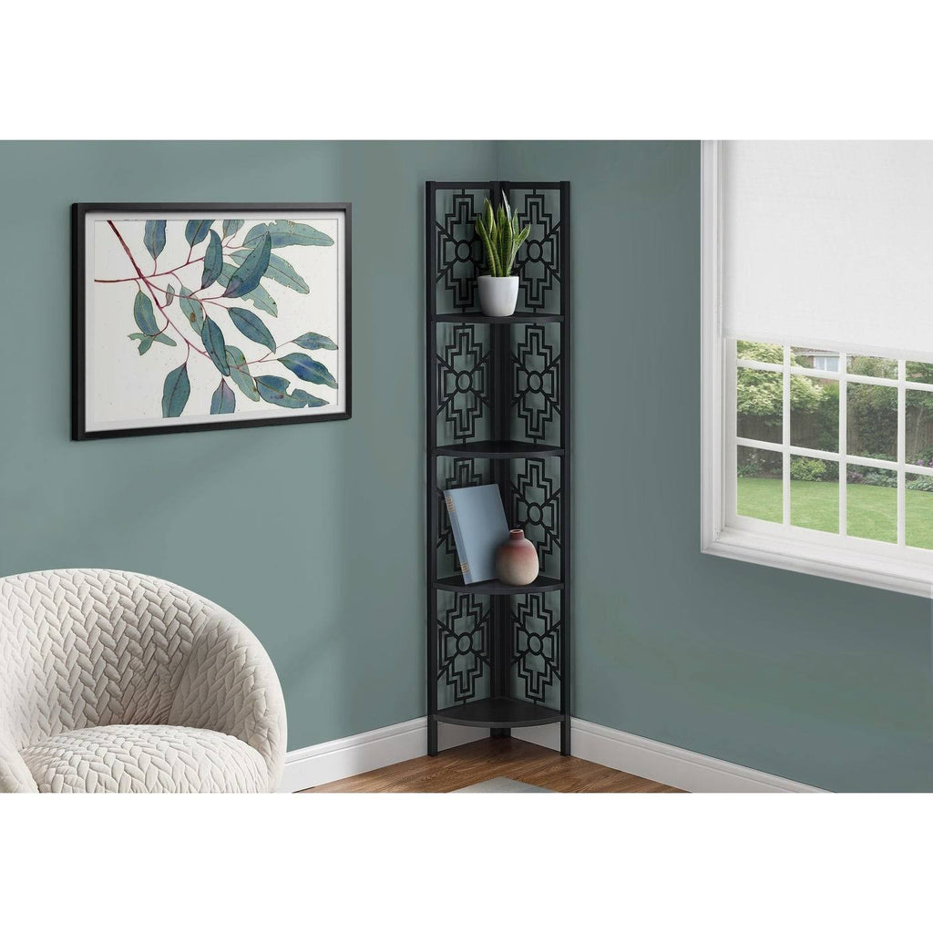 Black 62-Inch 4-Tier Corner Bookshelf X774860