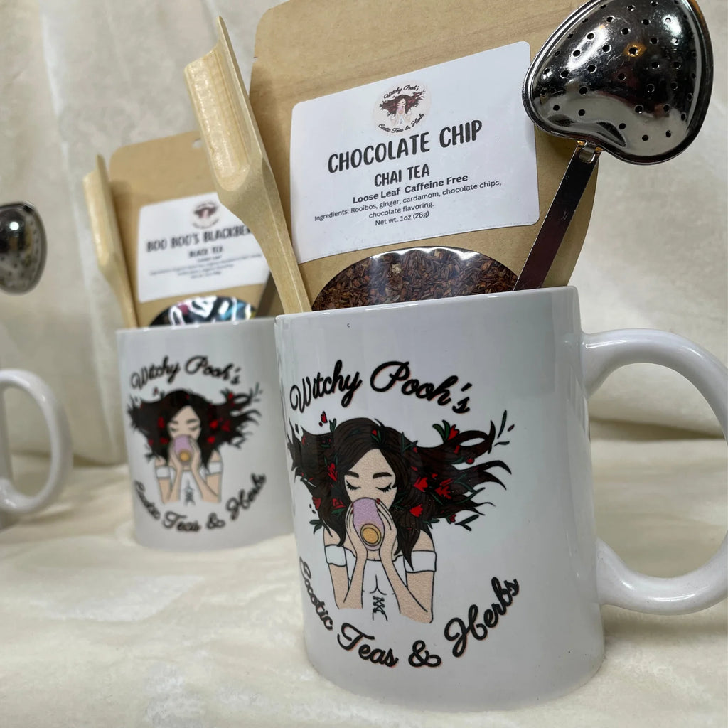 Mint Chocolate Mocha Herbal Tea Gift Mug Set with Heart Infuser F207166