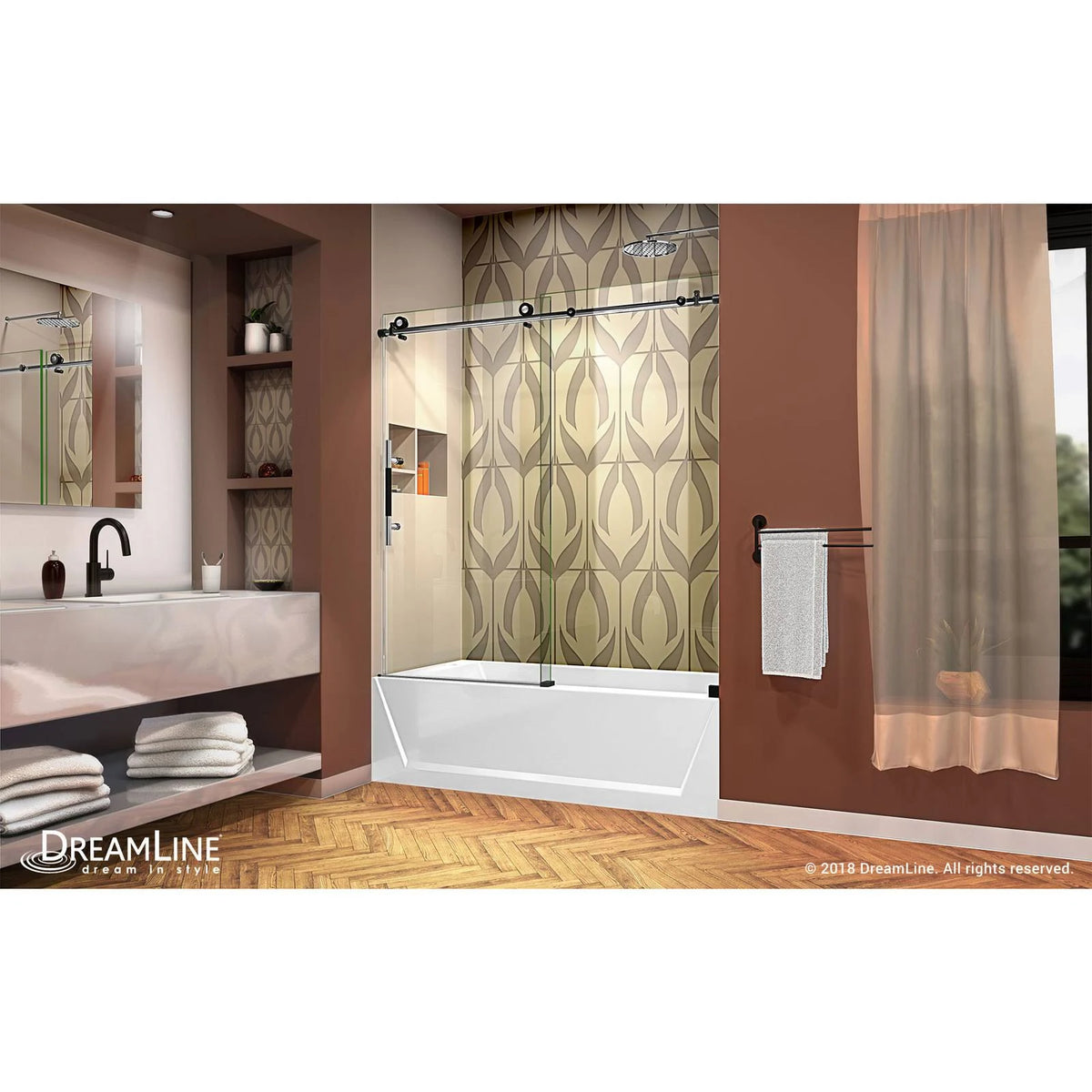 Fully Frameless Sliding Tub Door L3622