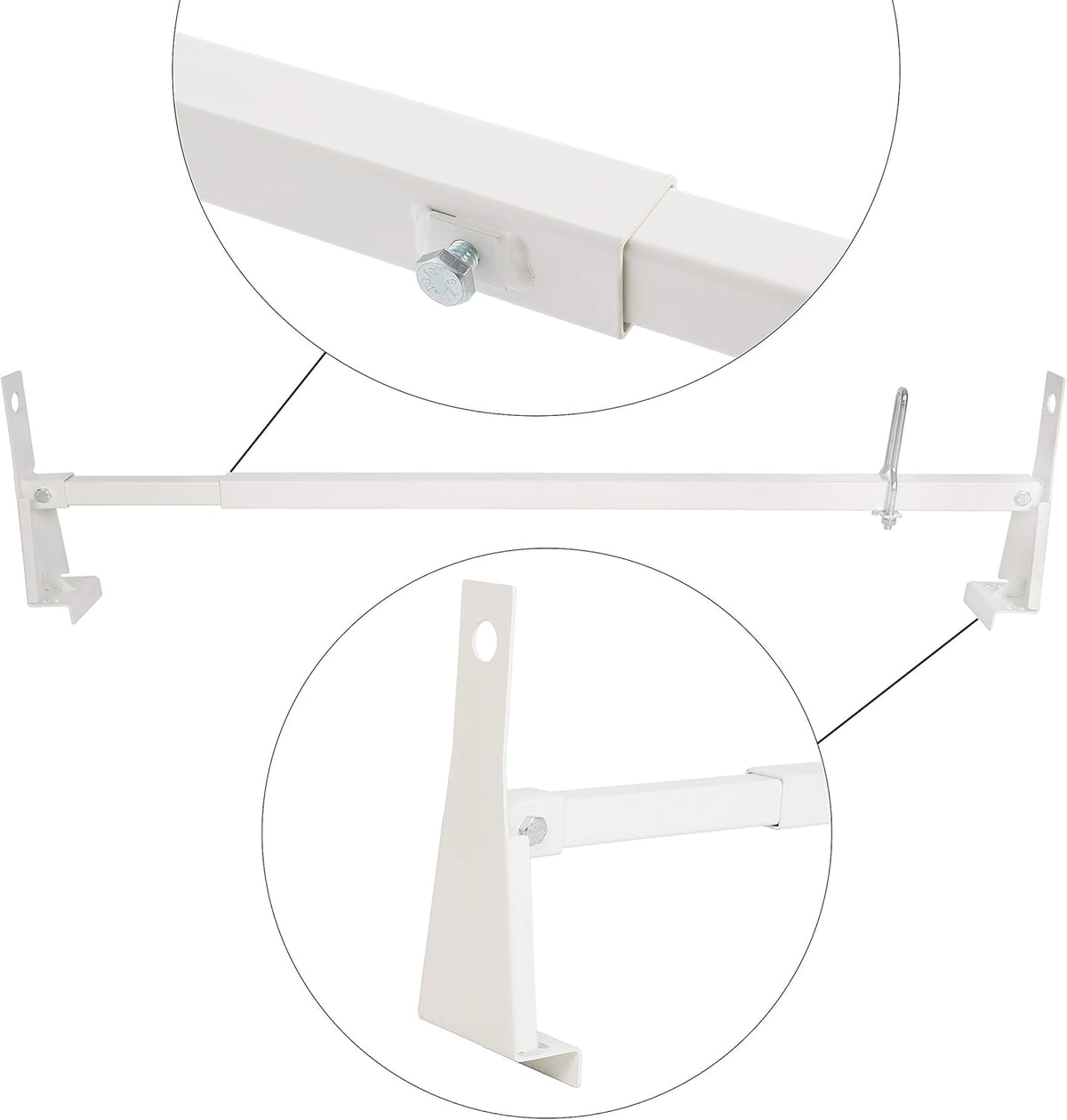 Steel Universal White Cargo Van Ladder Rack Roof 600LB F923714