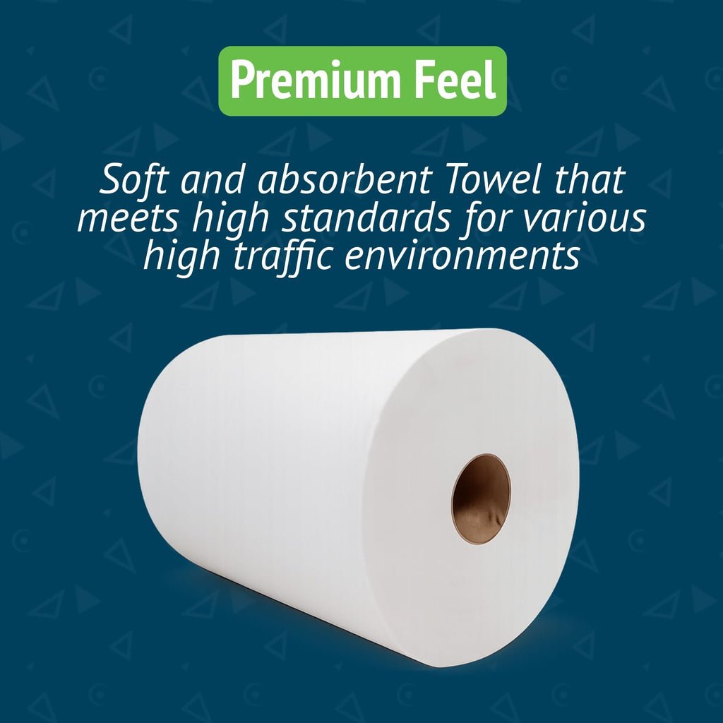 White 10 Inch Paper Towel Dispenser Refill, 6 Rolls P445063