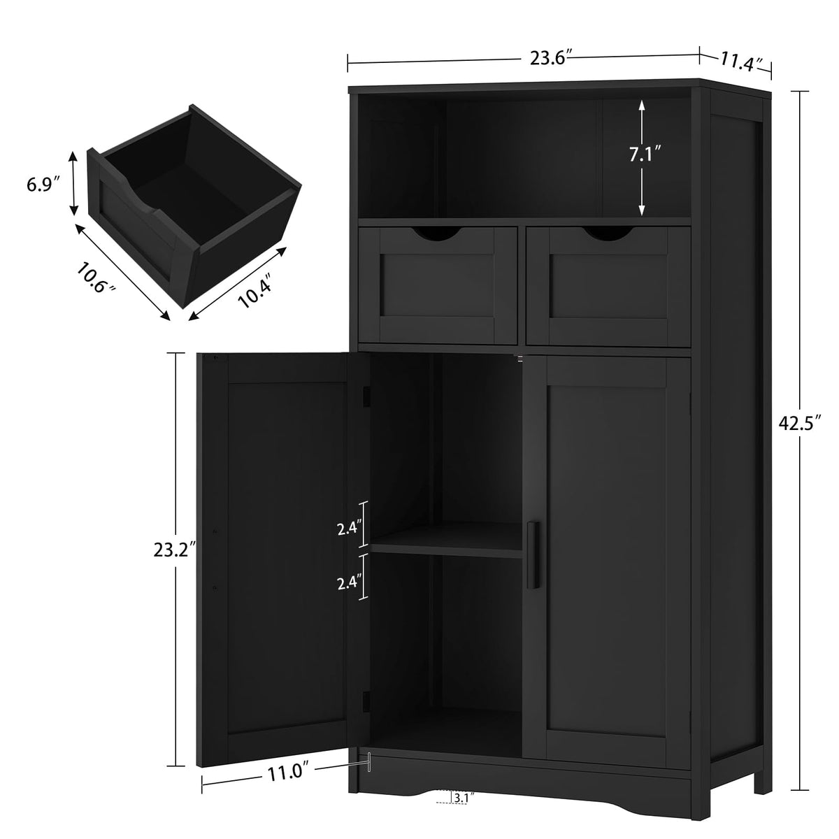 Bathroom Storage Cabinet with 2 Drawers N693