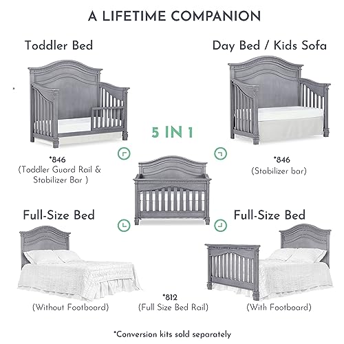 Antique Brown 5 in 1 Convertible Crib W546678