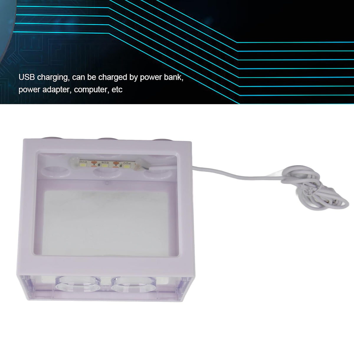 Mini Fish Tank Aquarium Bowl with USB LED Light G701892
