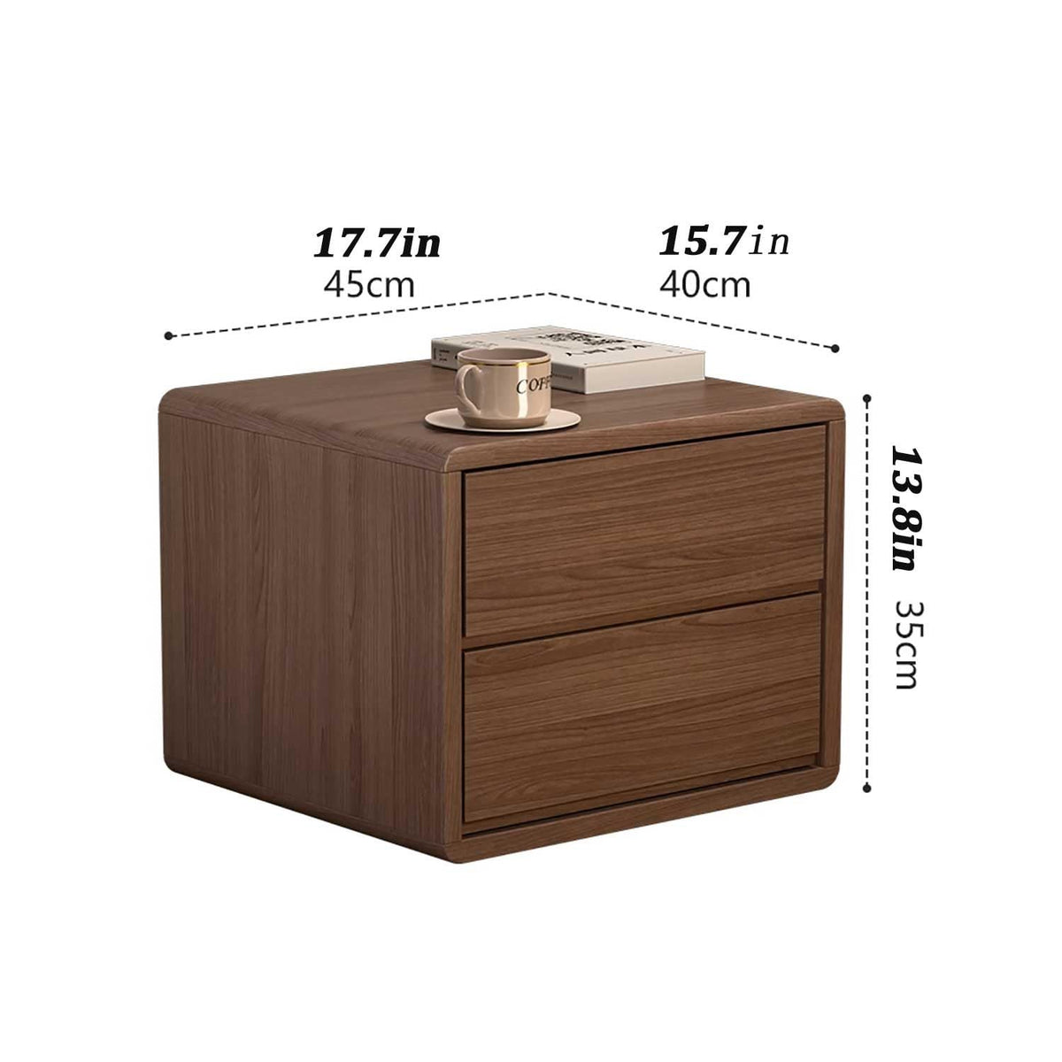 Brown 2 Drawer Nightstand Z657