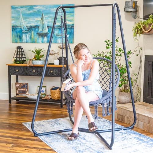 Grey Hammock Chair with Stand L9434