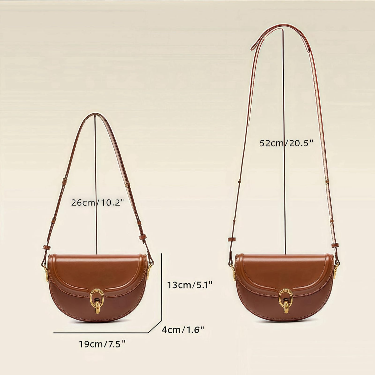 Small Vintage Leather Crossbody Saddle Bag A31158