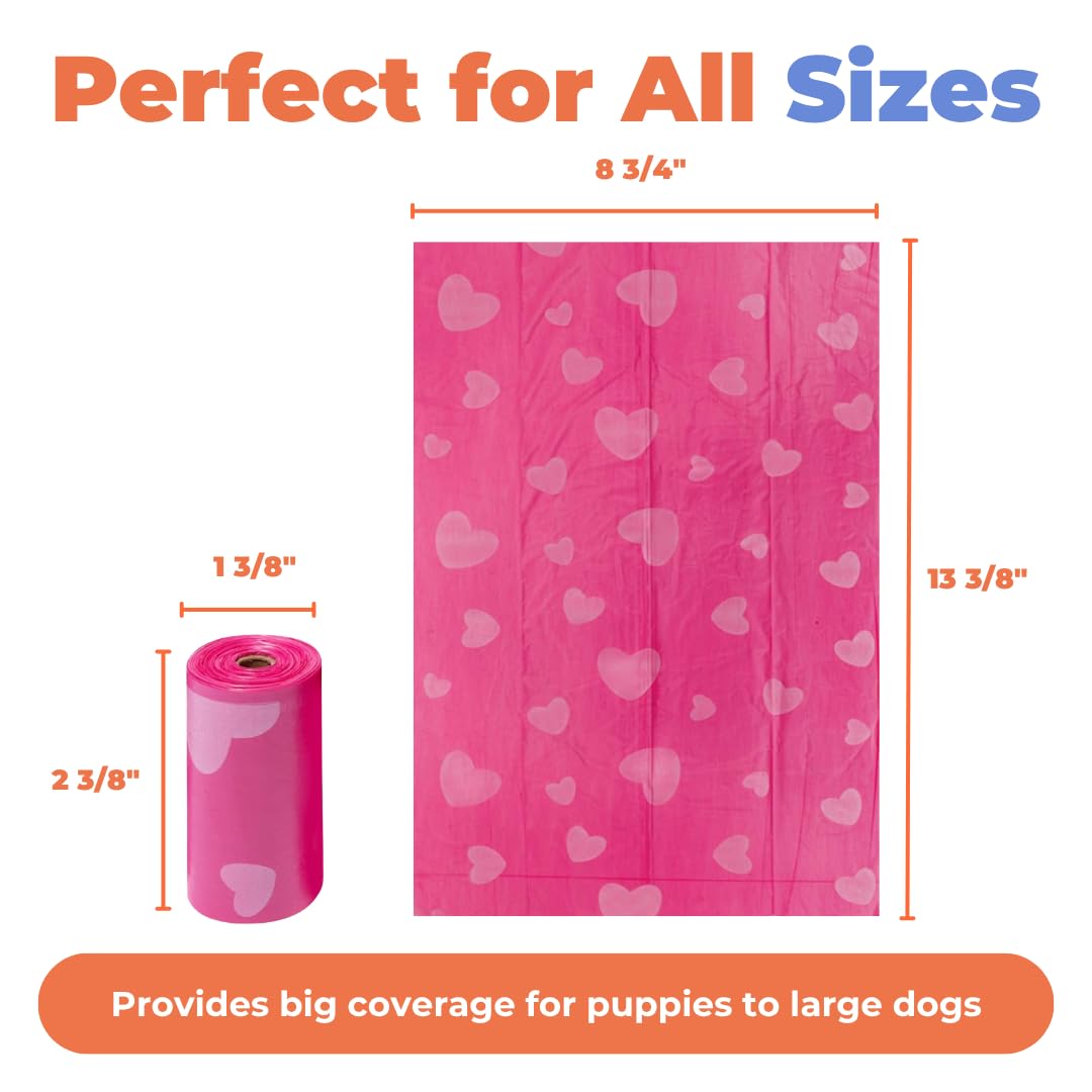 Pink Heart 150 Count Dog Poop Bags K168328