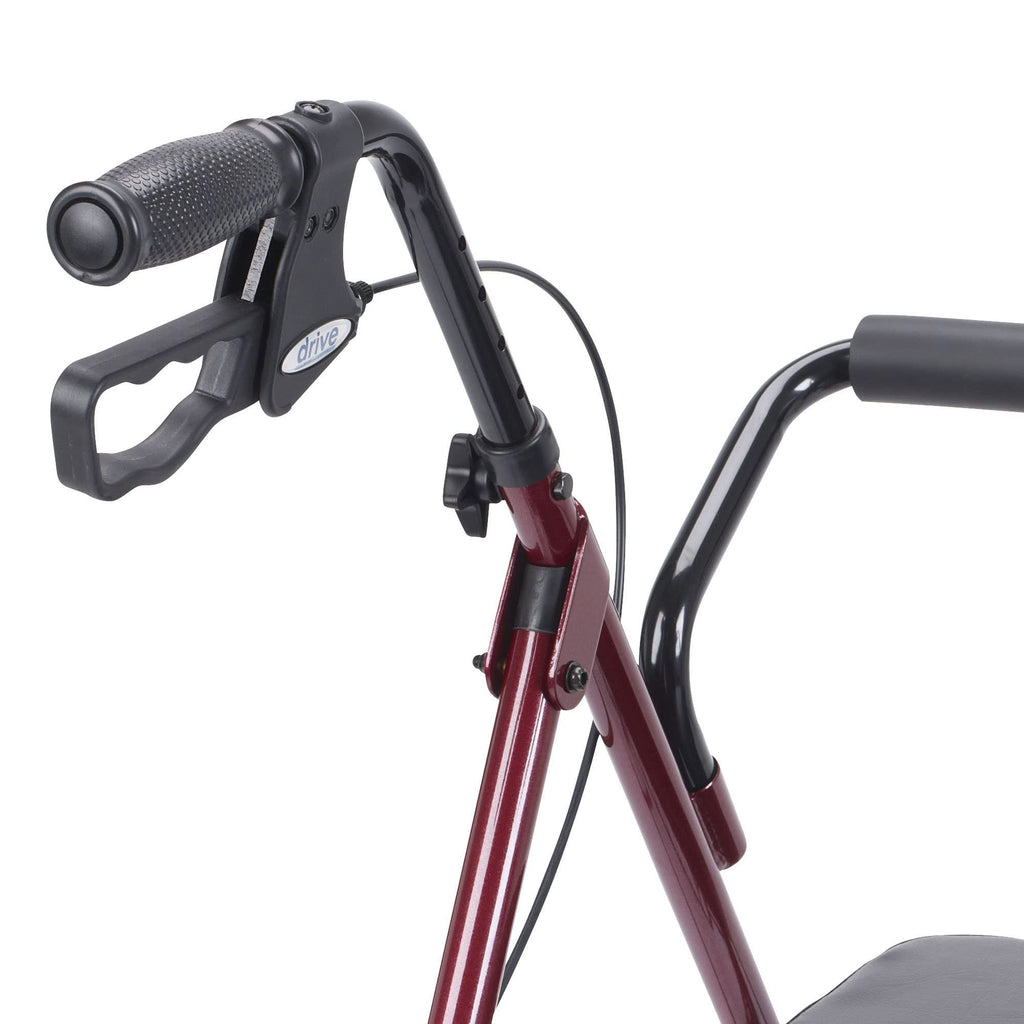 Foldable Bariatric Rollator Walker with Seat, Red P154860