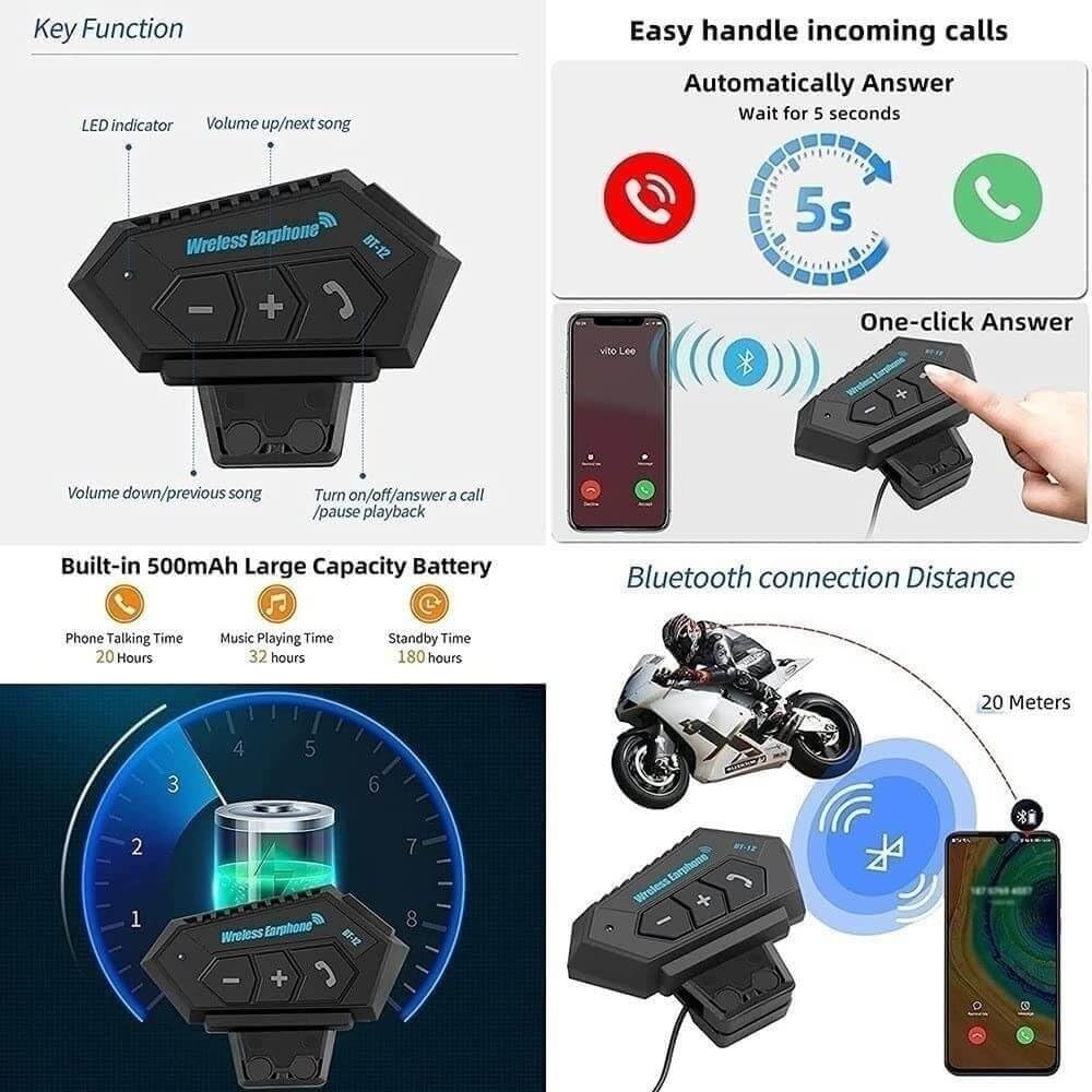 Bluetooth Full Face Motorcycle Helmet T3701