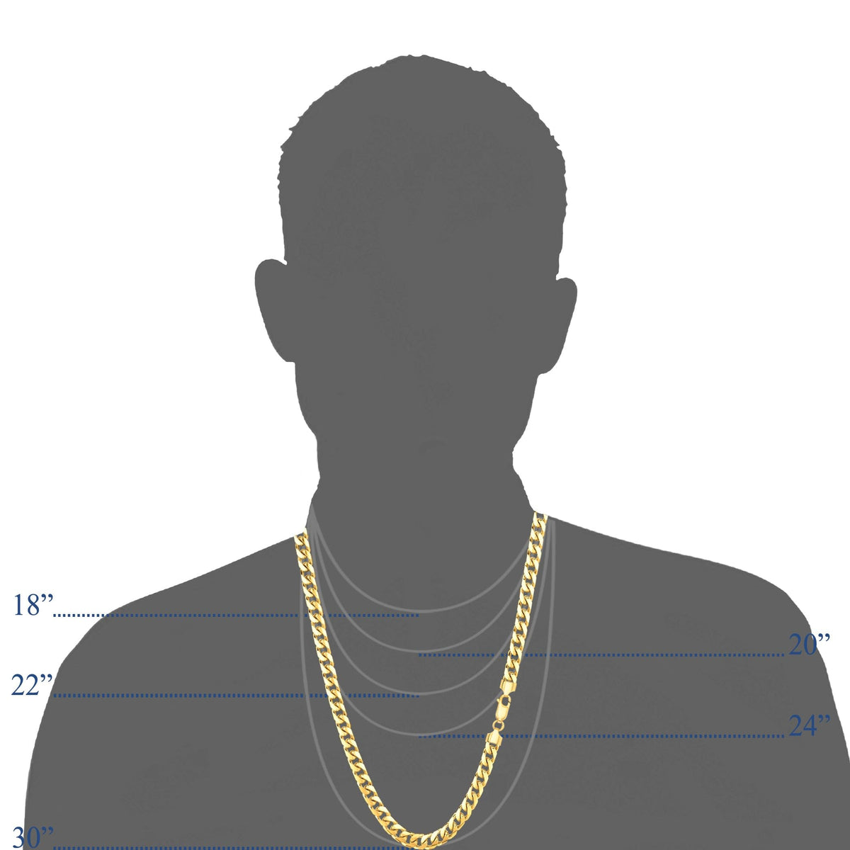 14k Yellow Gold Cuban Link Chain Necklace 5.8mm J3363