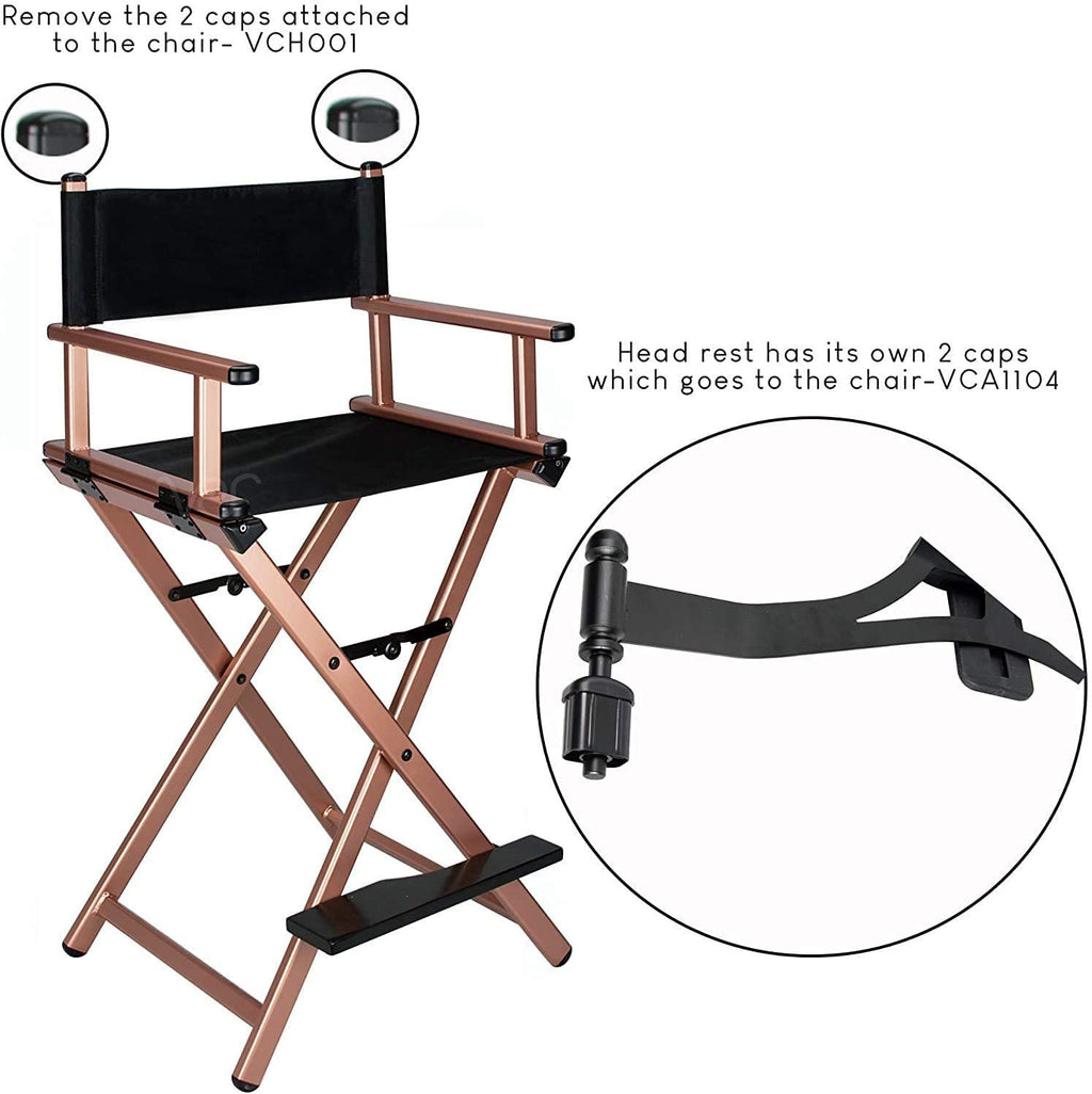 Folding Aluminum Makeup Artist Chair with Headrest Q124785