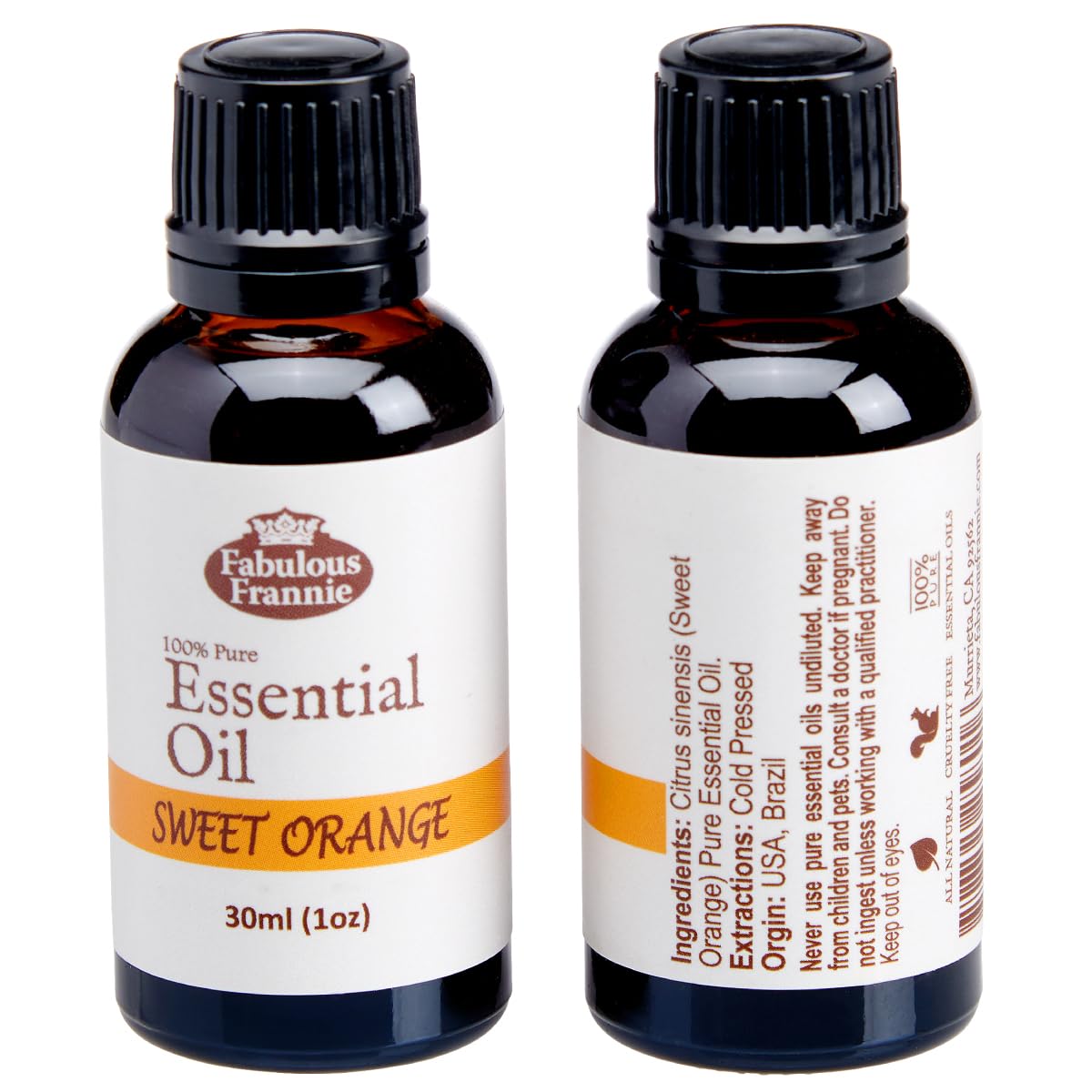 4 Pure Essential Oil Set Peppermint Lavender Sweet Orange Tea Tree 30ml K717422