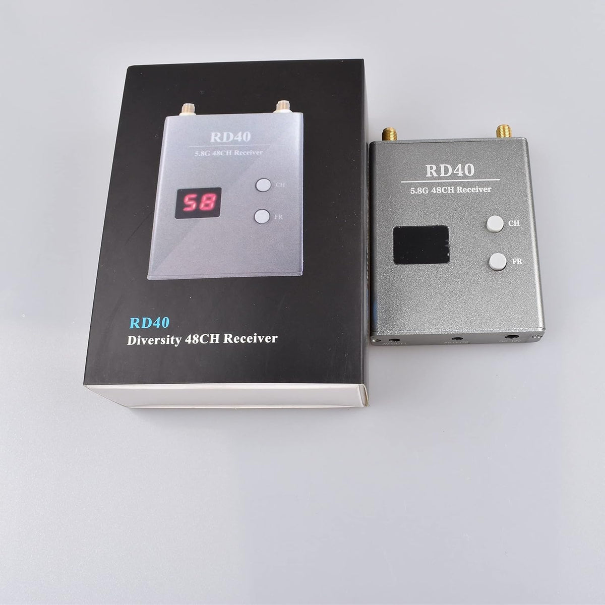 5.8GHZ 48Channel RD40 Raceband Dual Diversity Receiver with A/V and Power Cables F548375