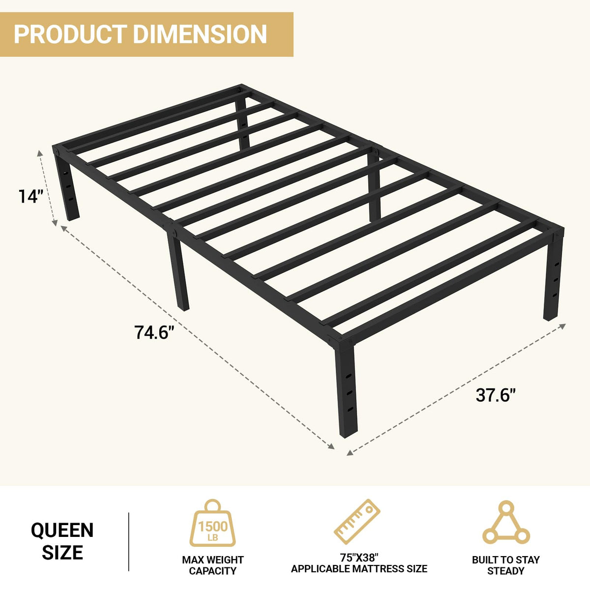 Twin Metal Bed Frame F574147