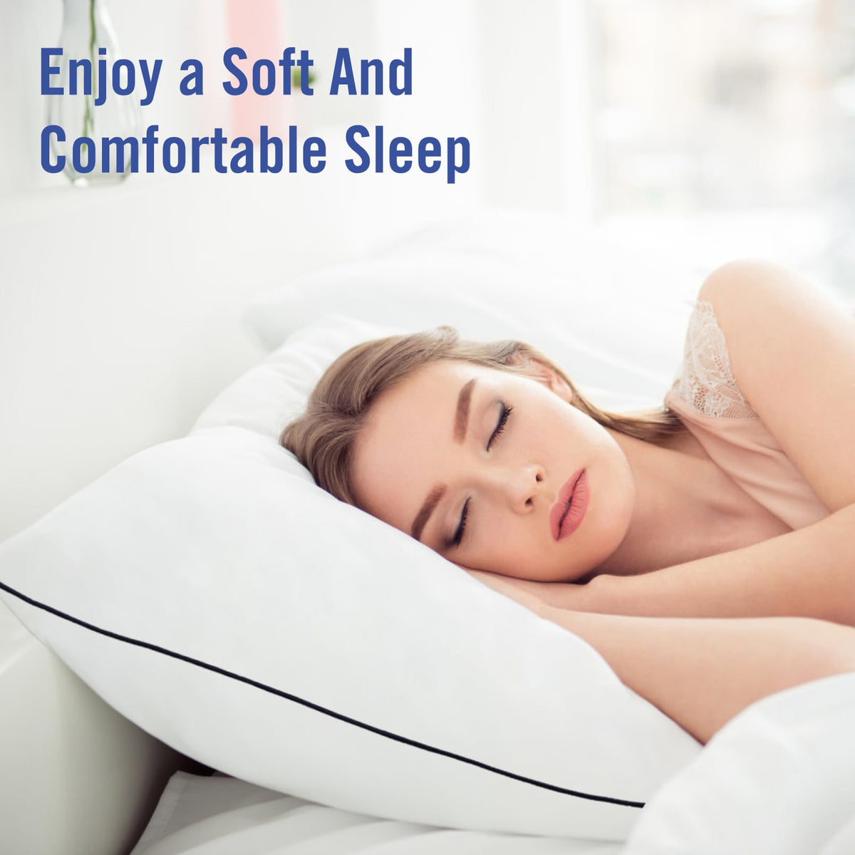 King Size Cooling Microfiber Bed Pillows Set of 2 L948