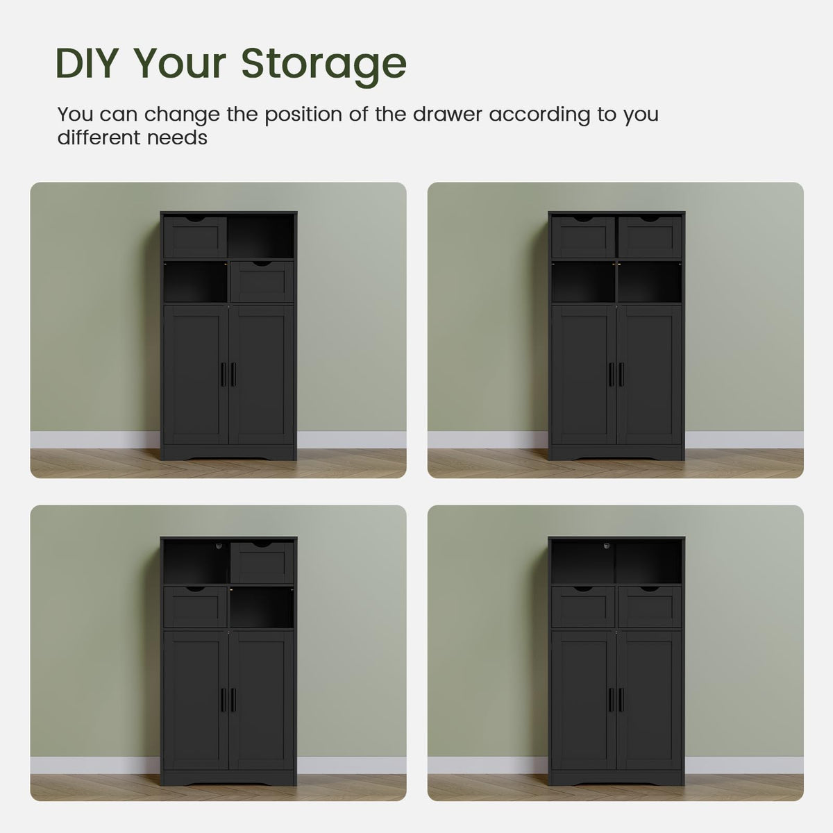 Bathroom Storage Cabinet with 2 Drawers N693