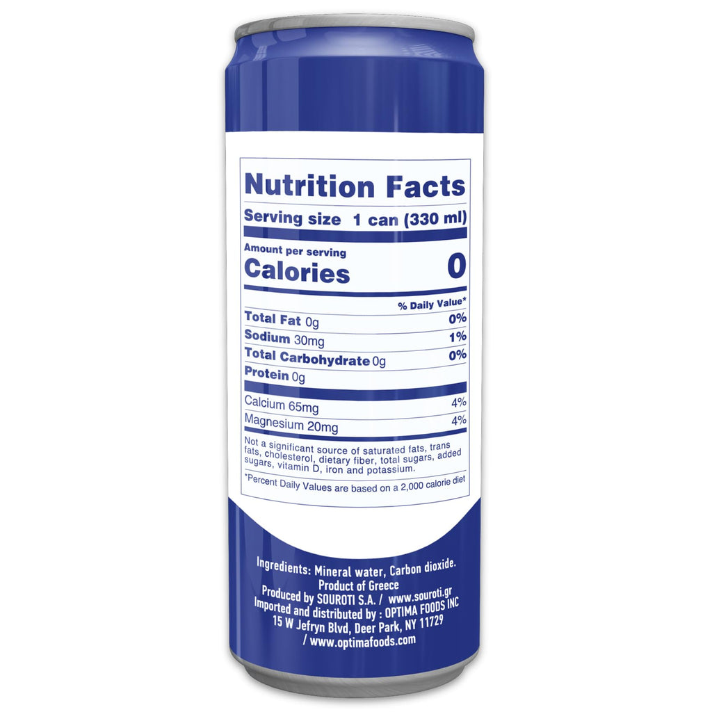 Unflavored Carbonated Mineral Water 6-Pack 330ml Tins N91553
