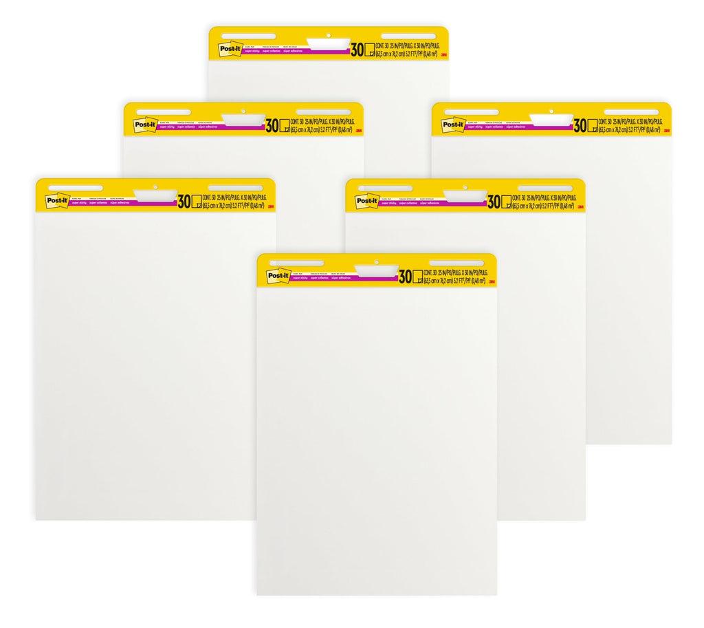 Super Sticky Easel Pad 25" x 30" 30 Sheets 6-Pack E697