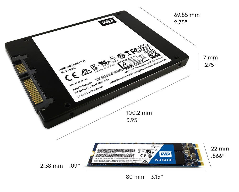 500GB Internal PC SSD SATA III M.2 2280 E12334