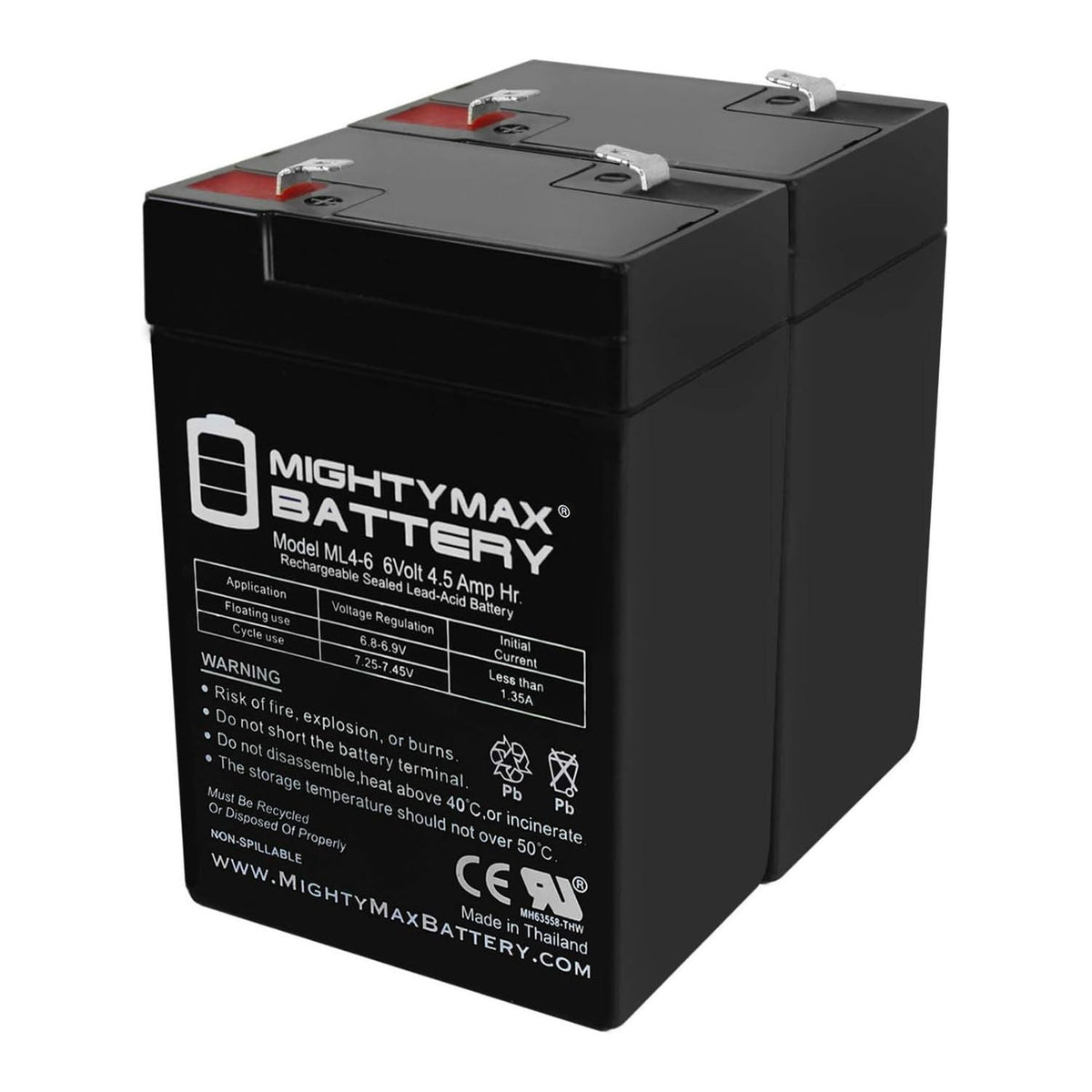 6V 4.5AH SLA Battery 2 Pack F256