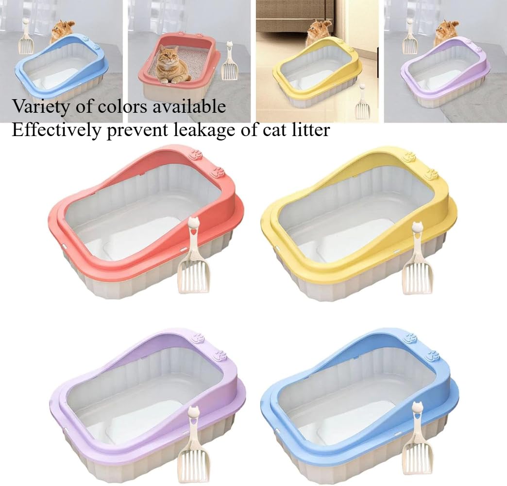 Semi Enclosed Anti Splash Cat Litter Tray G638
