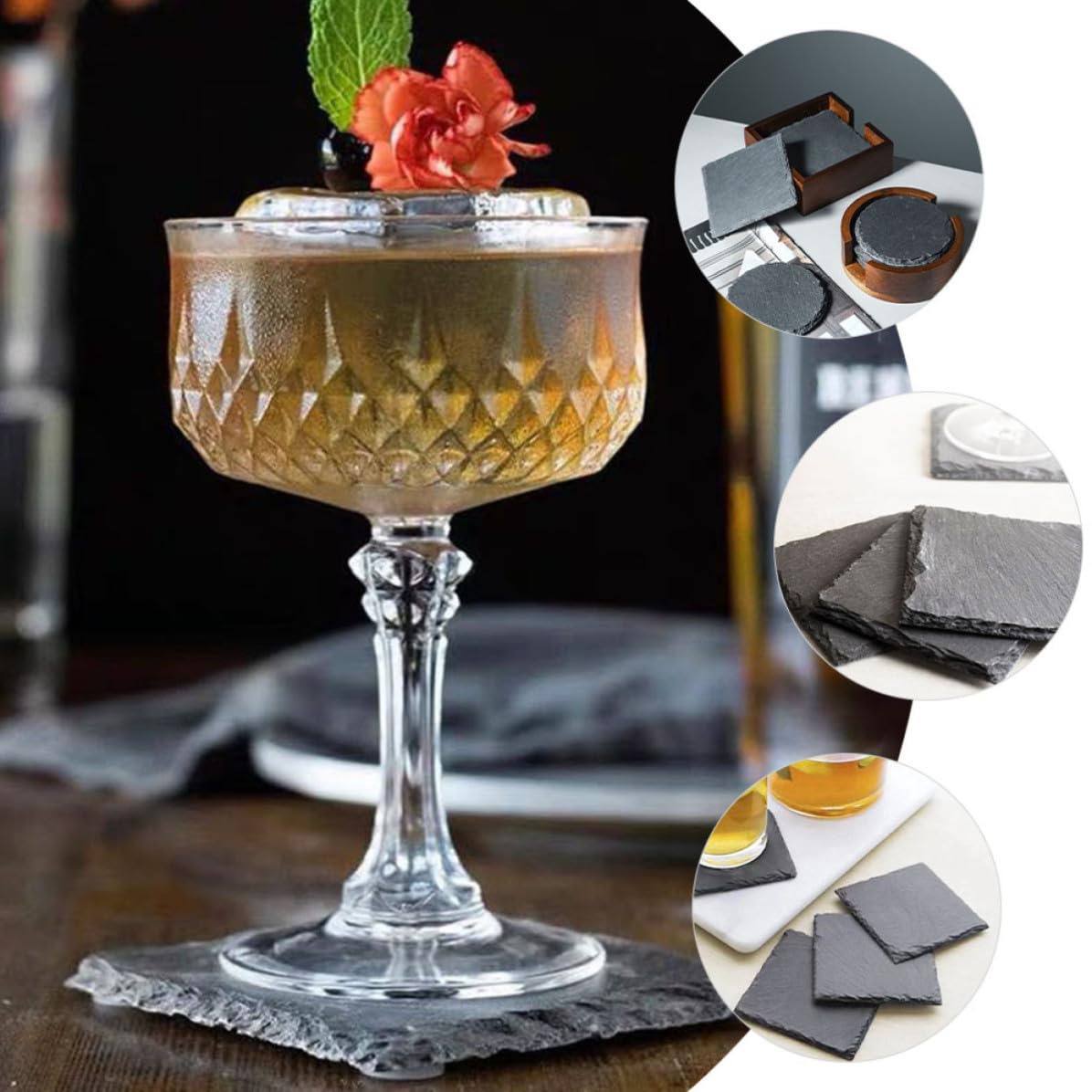 Natural Stone Coasters Set Q827593