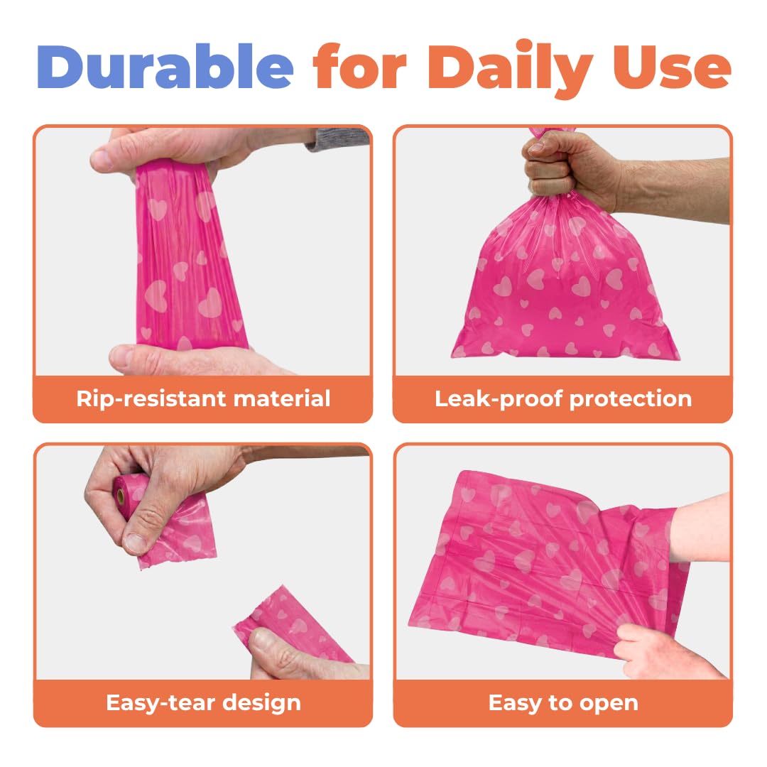 Pink Heart 150 Count Dog Poop Bags K168328