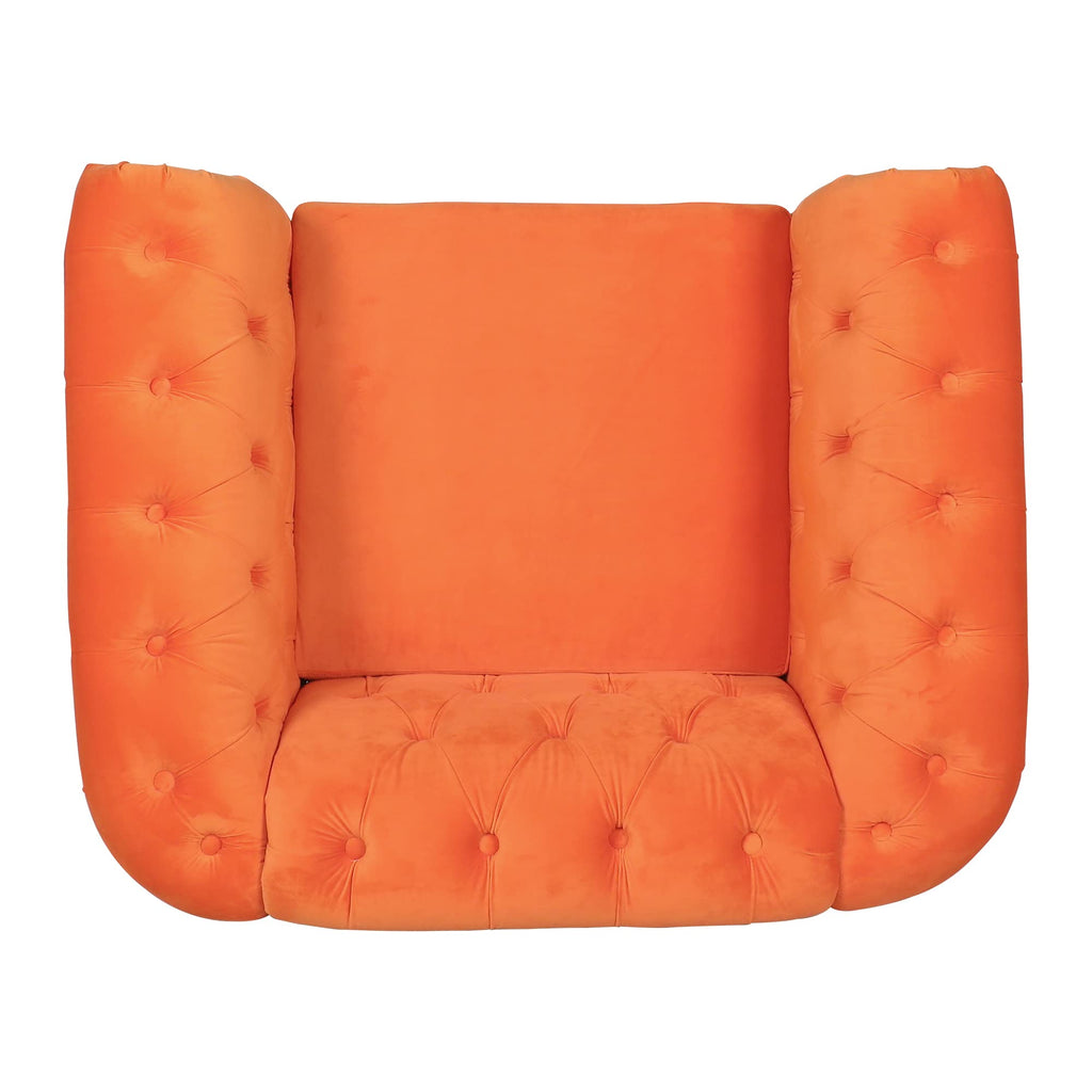 Orange Velvet Accent Chair V7079