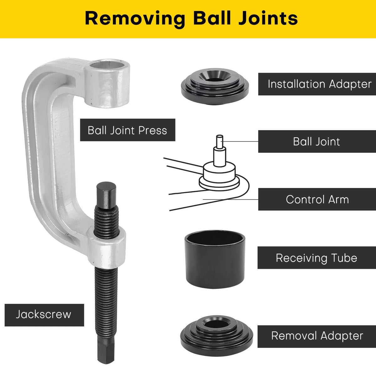 Heavy Duty Ball Joint Press & U Joint Removal Tools with 4-Wheel Drive Adapters C501