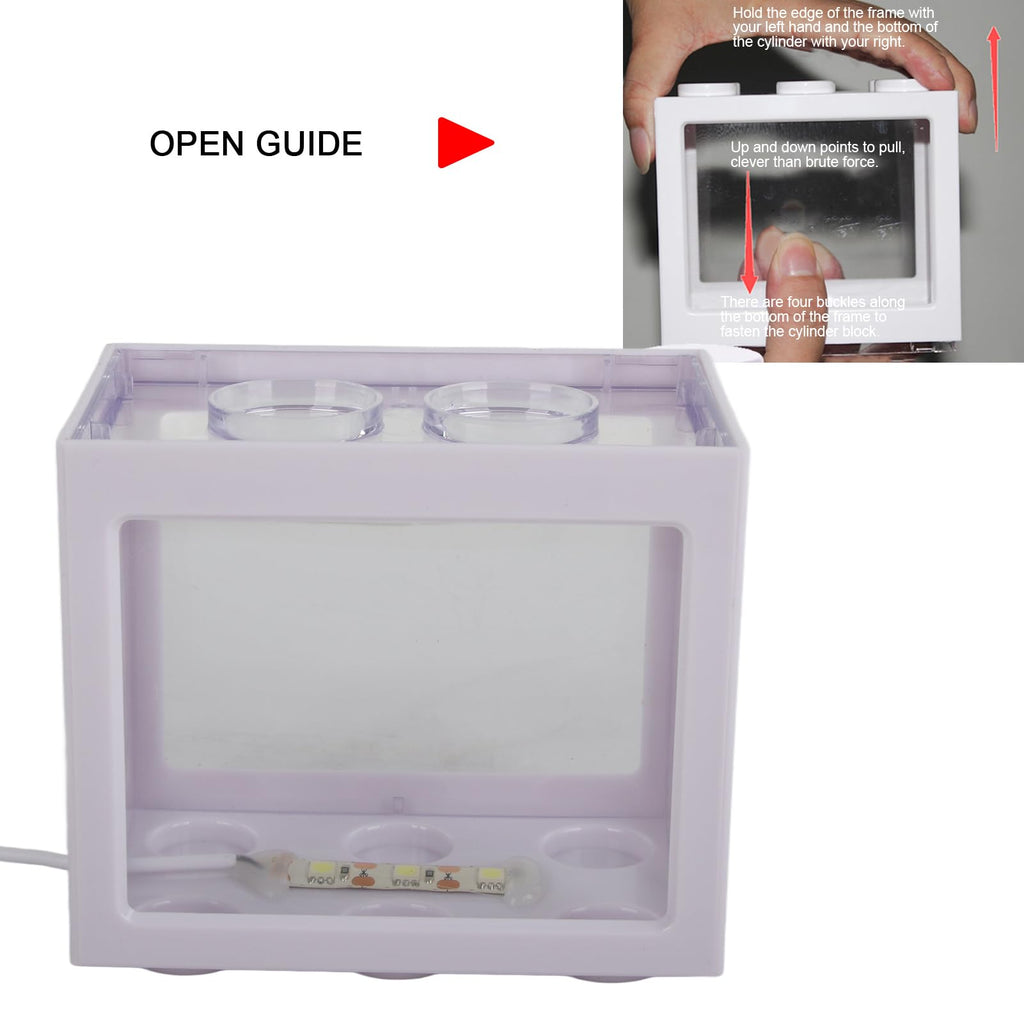 Mini Fish Tank Aquarium Bowl with USB LED Light G701892