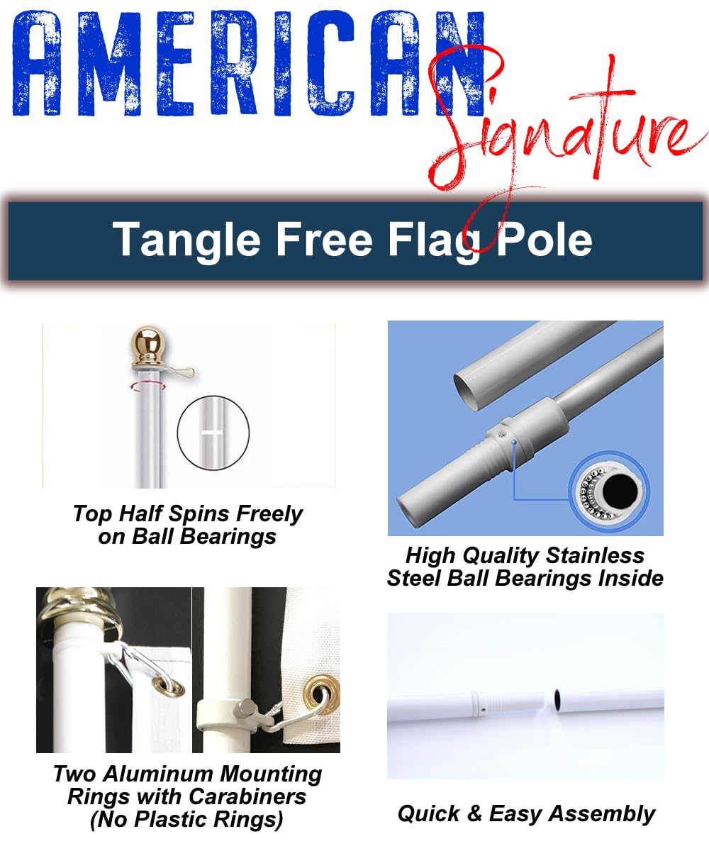 5 ft Heavy-Duty Aluminum Tangle Free Spinning Flag Pole W760400