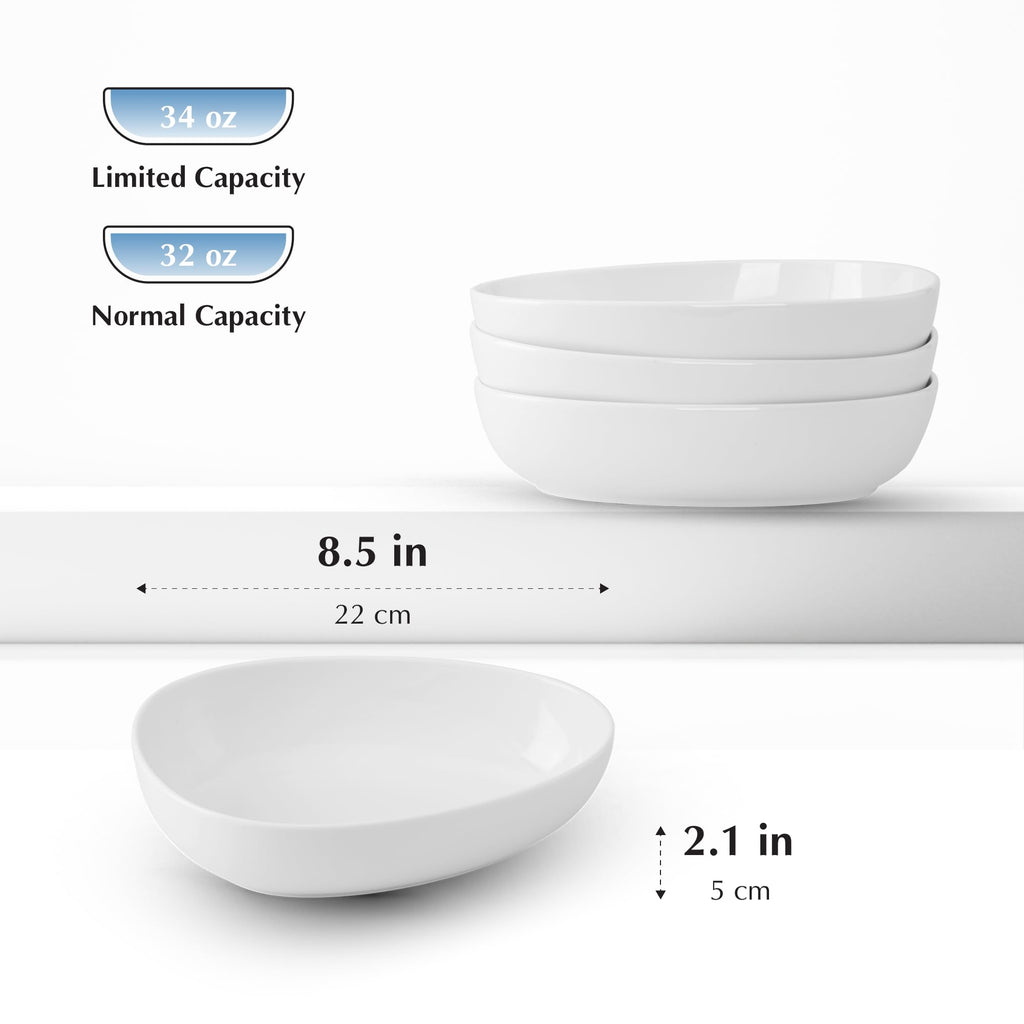 32 Oz White Porcelain Soup Bowls Set of 4 X4824
