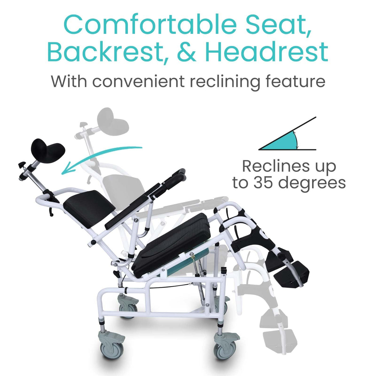 Reclining Shower Chair with Wheels K458016