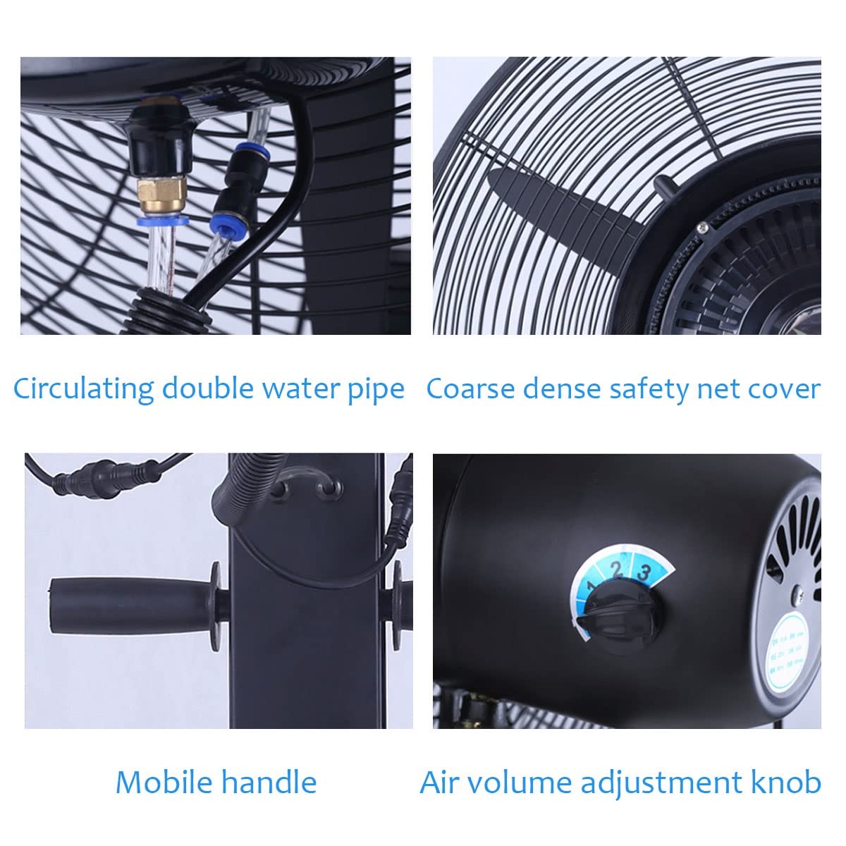20 Inch High Velocity Metal Floor Fan with 3 Speed Settings H299