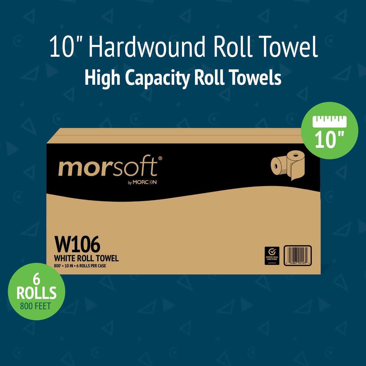 White 10 Inch Paper Towel Dispenser Refill, 6 Rolls P445063