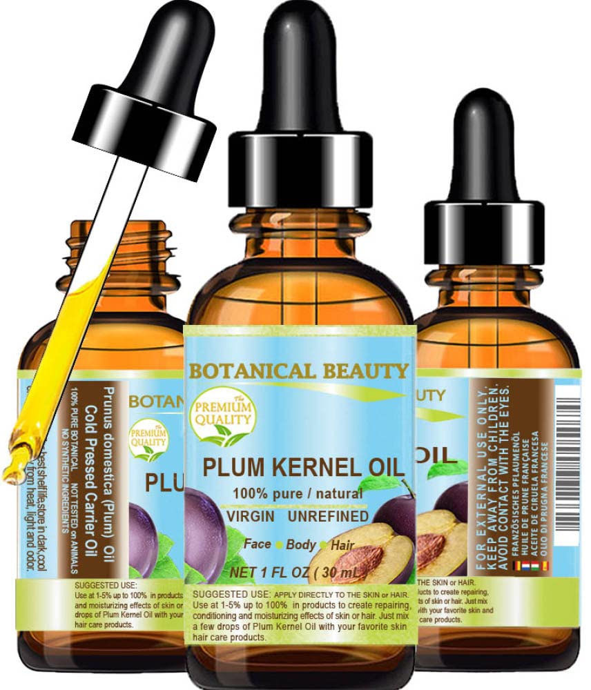 100% Pure Natural Virgin Unrefined Cold Pressed Plum Kernel Oil 1 oz O457