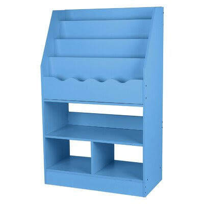 Blue Wooden 6 Layer Fabric Sling Bookcase Z362