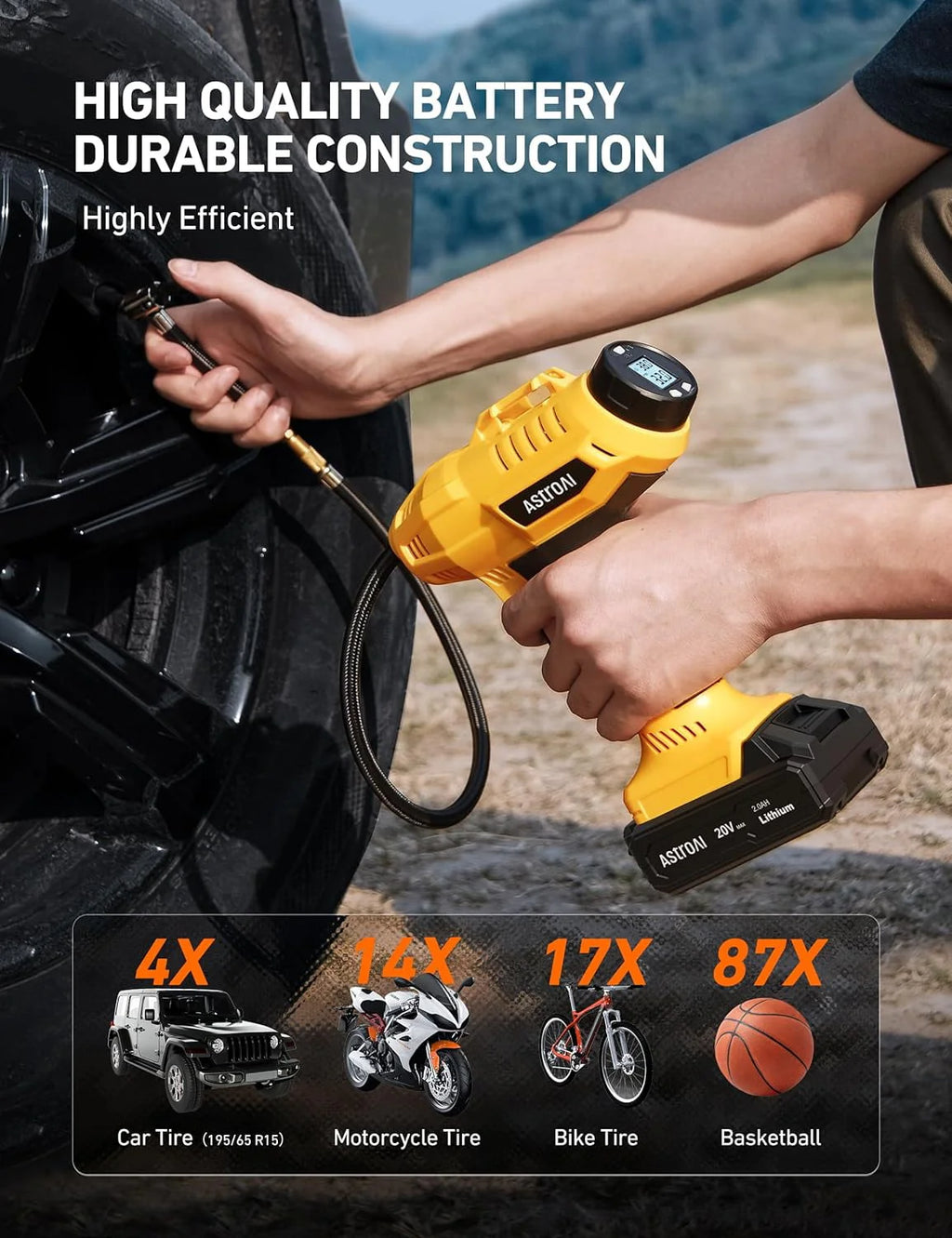 Cordless 160 PSI Car Tire Inflator B285