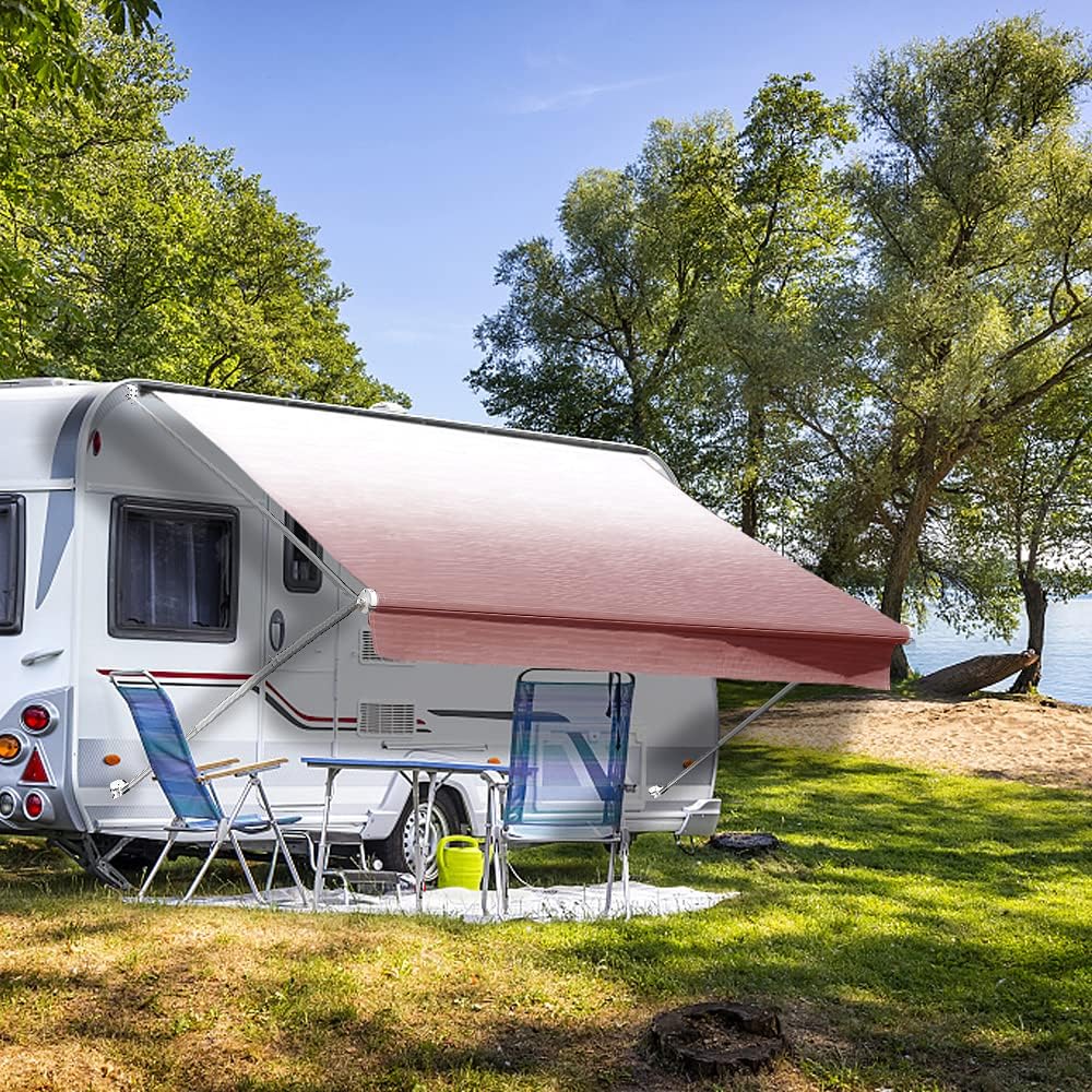 19' Ocean Blue Vinyl RV Awning Fabric Replacement W9662