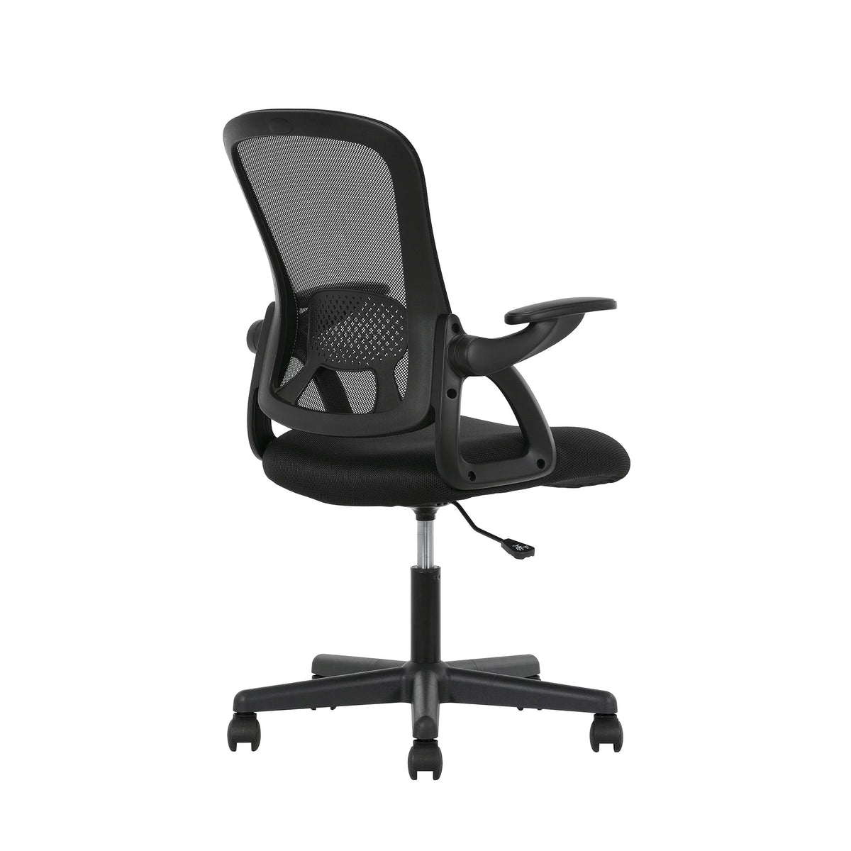 Black Fabric Ergonomic Mesh Back Office Chair with Flip-up Arms N531