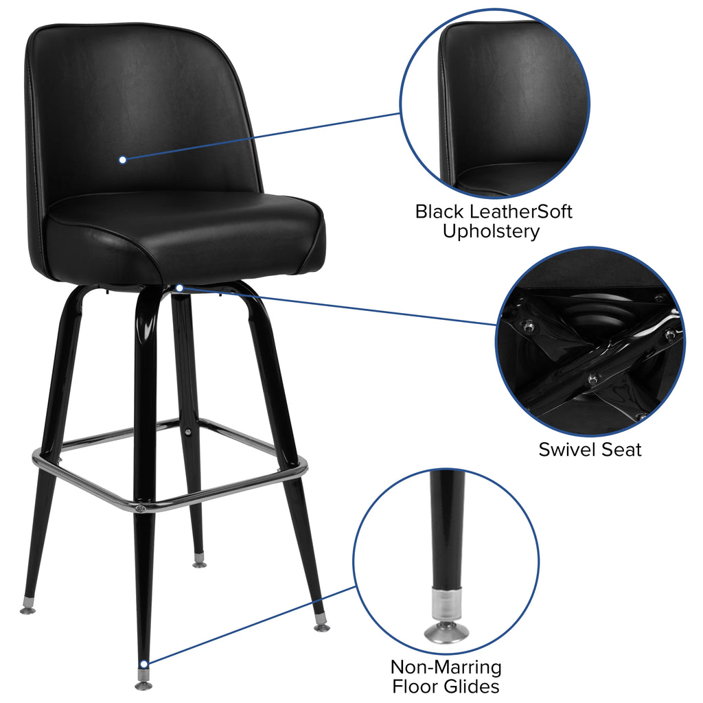 2 Pack Metal Swivel Barstool F38604