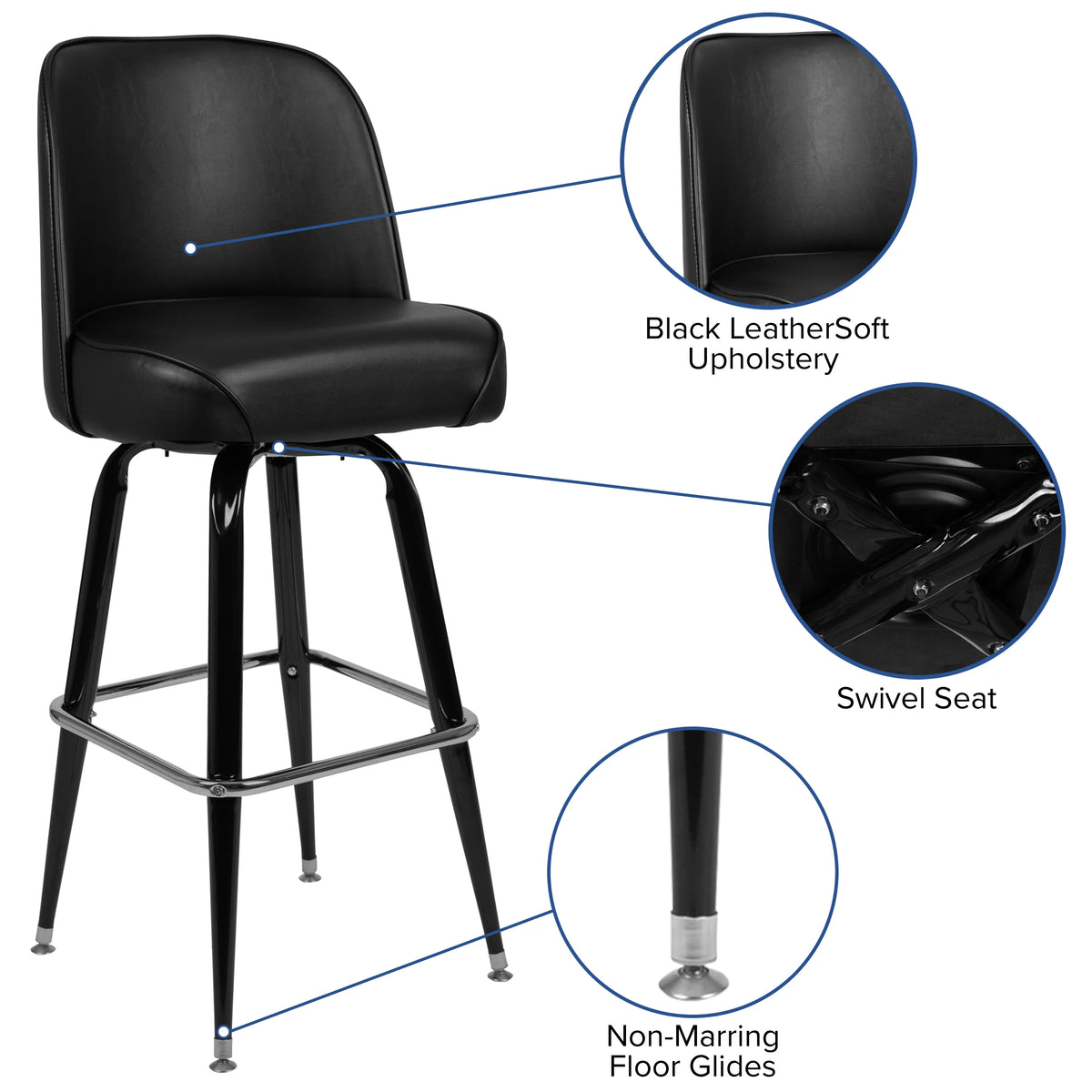 2 Pack Metal Swivel Barstool F38604