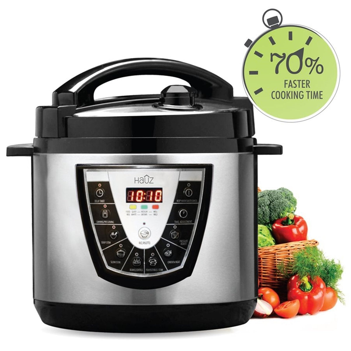 Stainless Steel Electronic Pressure Cooker, 5.7 Liter I100