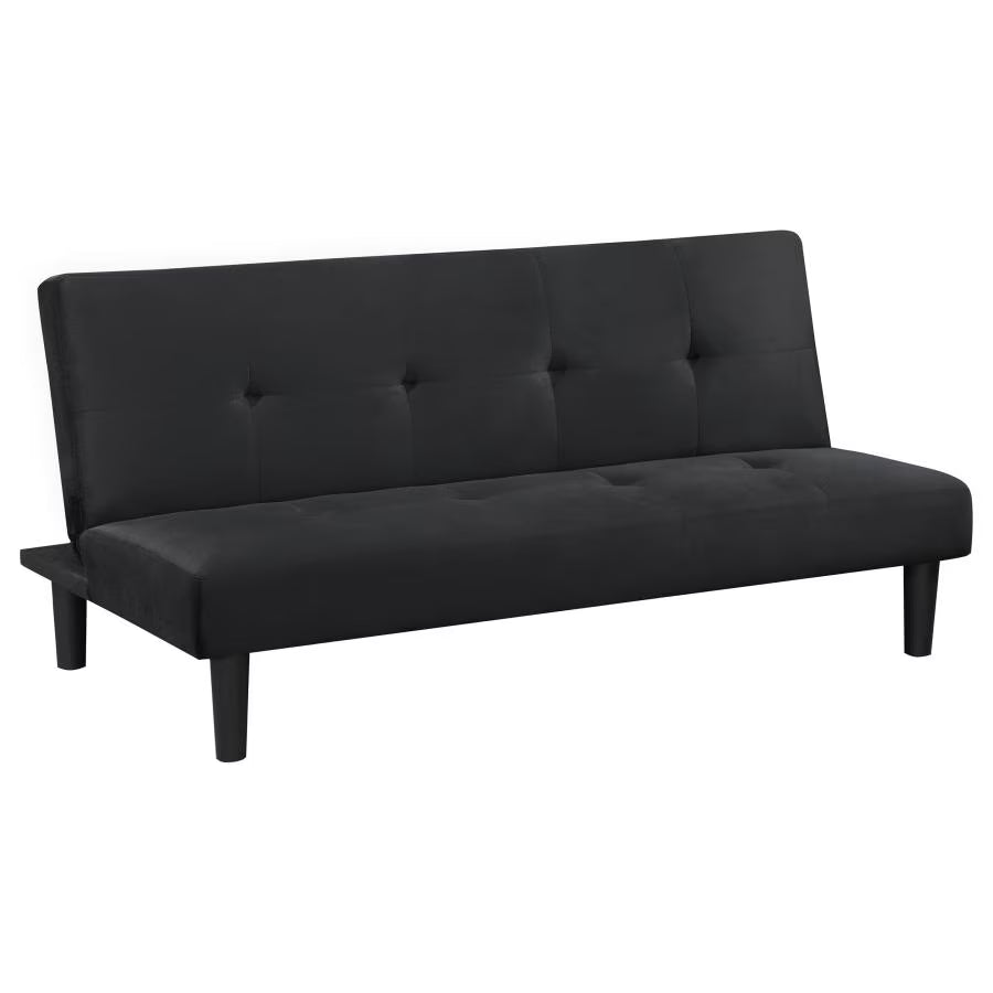 Black Upholstered Tufted Convertible Sofa Bed U1418