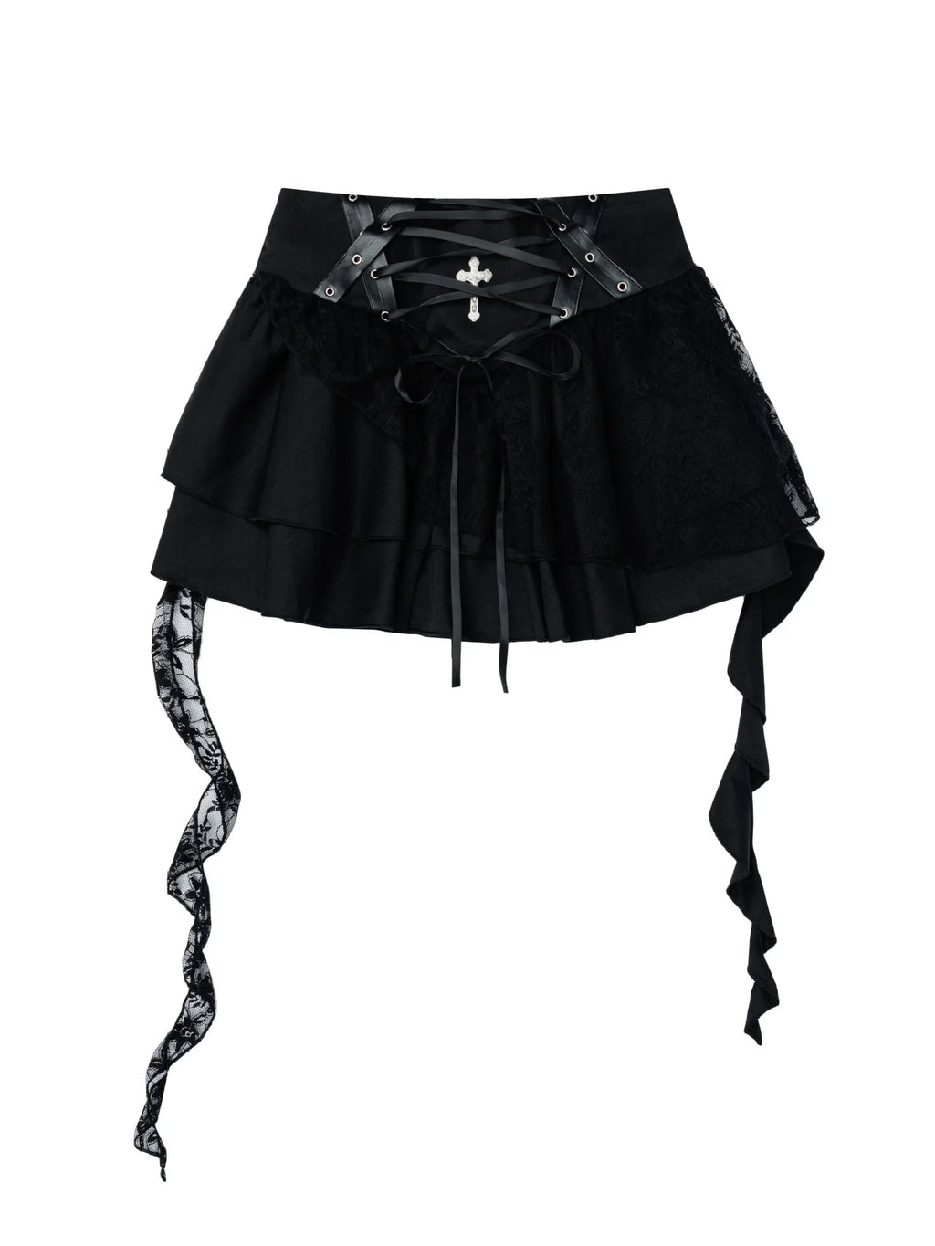 Vintage Gothic Lace Irregular Skirt A33075