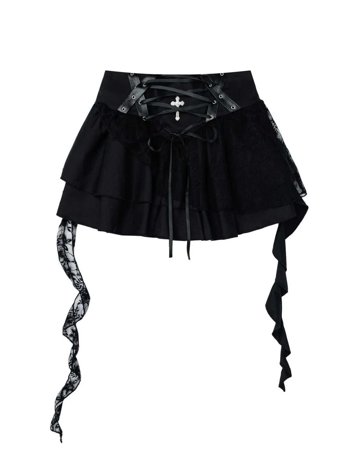 Vintage Gothic Lace Irregular Skirt A33075
