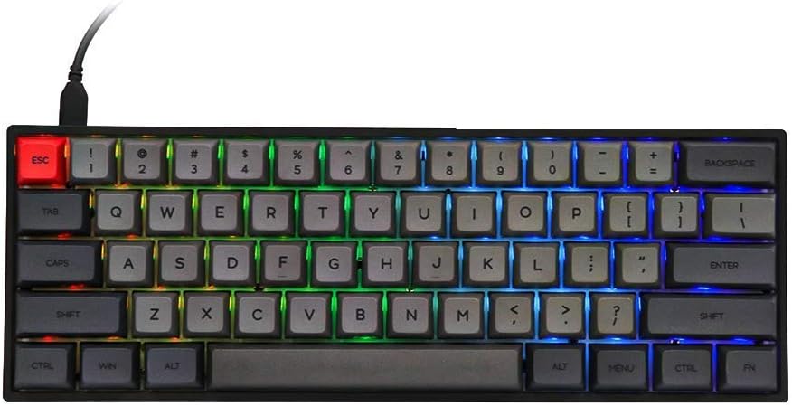 61 Keys 60% Hot Swappable Programmable Mechanical Gaming Wired Keyboard with RGB Backlit, Type-C Cable X743969