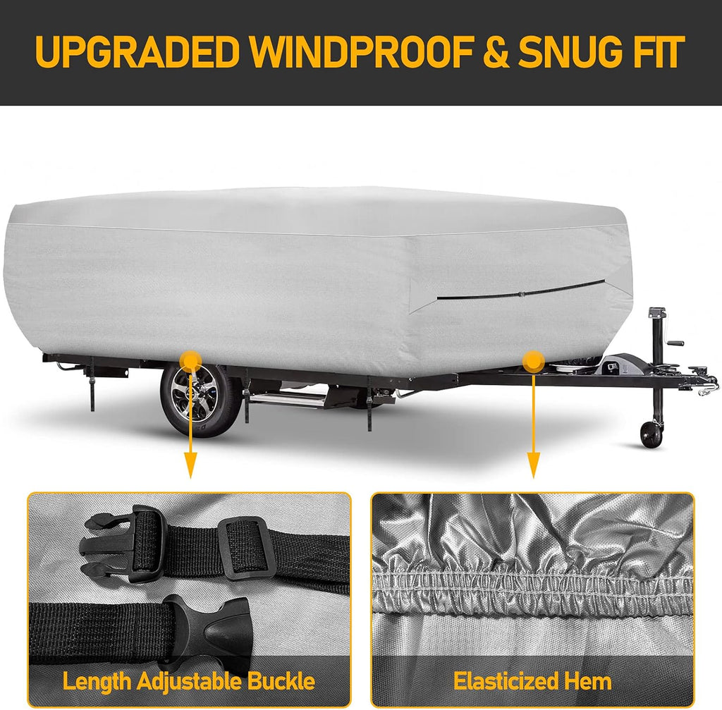 520D Oxford Pop-Up Camper Cover Fits 16'-18' Waterproof UV-Proof J5096